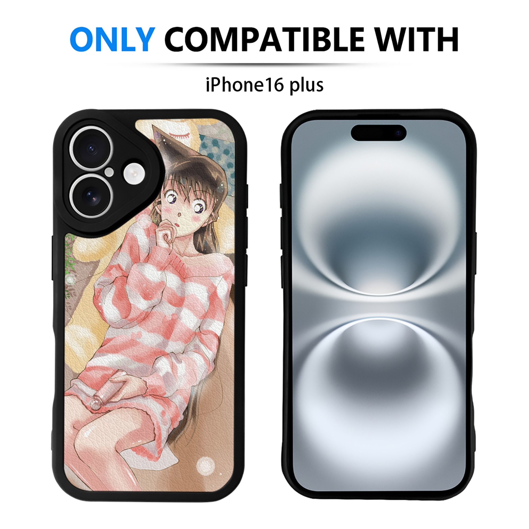 （画像用） 名探偵コナン Detective Conan 【iPhone 16シリーズ対応】シリコンスマホケース（レザー調） 材質：シリコン